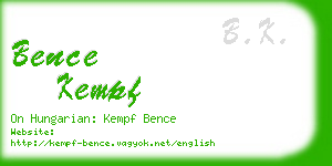 bence kempf business card